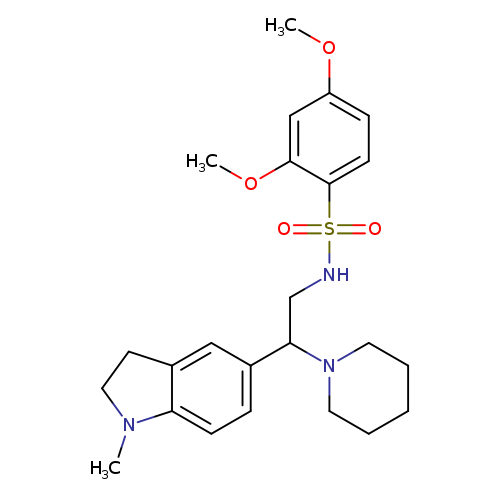 2,4-dimethoxy-N-[2-(1-methyl-2,3-dihydro-1H-indol-5-yl)-2-(piperidin-1-yl)ethyl]benzene-1-sulfonamide
