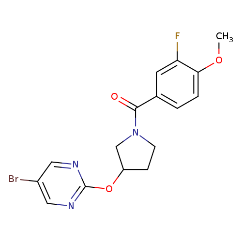 5-bromo-2-{[1-(3-fluoro-4-methoxybenzoyl)pyrrolidin-3-yl]oxy}pyrimidine