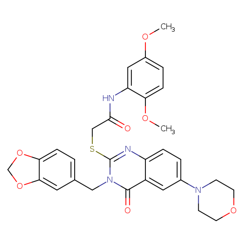 2-({3-[(2H-1,3-benzodioxol-5-yl)methyl]-6-(morpholin-4-yl)-4-oxo-3,4-dihydroquinazolin-2-yl}sulfanyl)-N-(2,5-dimethoxyphenyl)acetamide