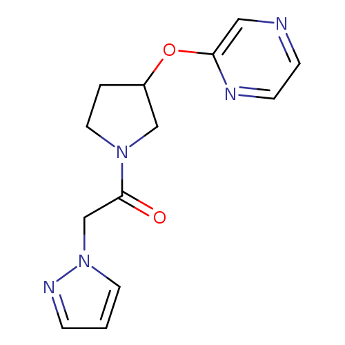 1-[3-(pyrazin-2-yloxy)pyrrolidin-1-yl]-2-(1H-pyrazol-1-yl)ethan-1-one