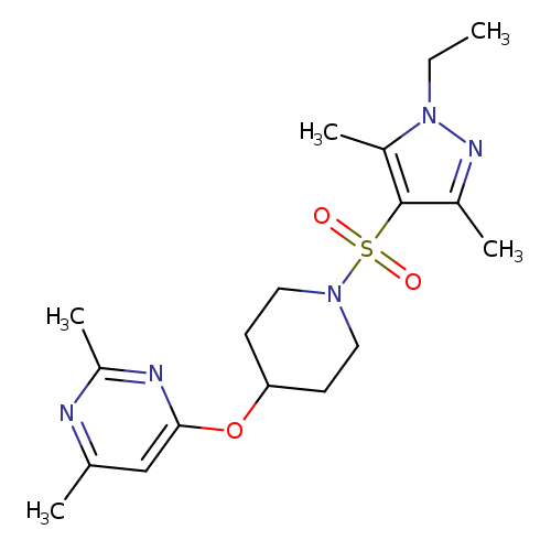 4-({1-[(1-ethyl-3,5-dimethyl-1H-pyrazol-4-yl)sulfonyl]piperidin-4-yl}oxy)-2,6-dimethylpyrimidine