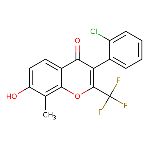 3-(2-CHLORO-PHENYL)-7-HYDROXY-8-METHYL-2-TRIFLUOROMETHYL-CHROMEN-4-ONE