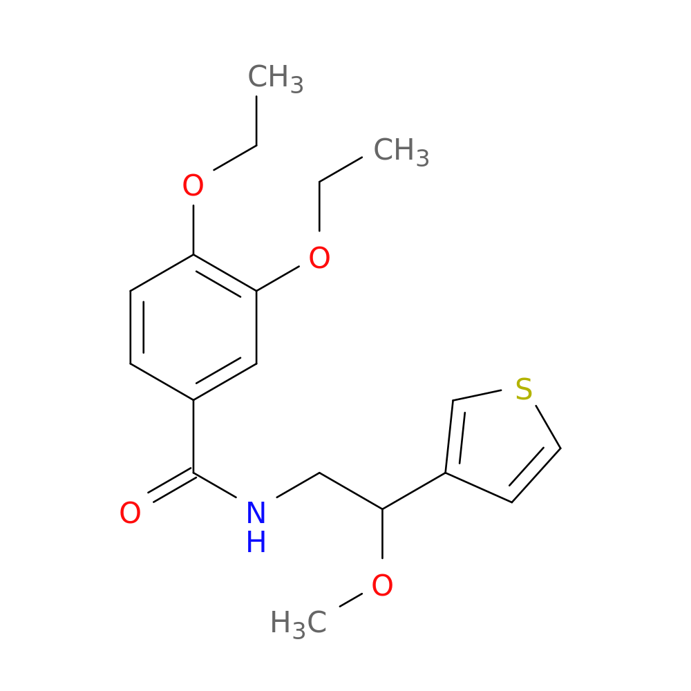 3,4-diethoxy-N-[2-methoxy-2-(thiophen-3-yl)ethyl]benzamide
