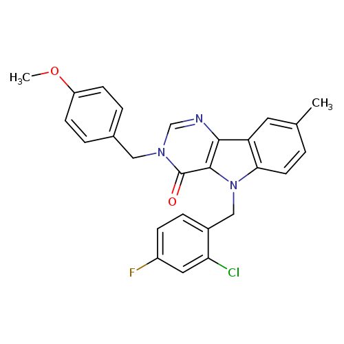 5-[(2-chloro-4-fluorophenyl)methyl]-3-[(4-methoxyphenyl)methyl]-8-methyl-3H,4H,5H-pyrimido[5,4-b]indol-4-one