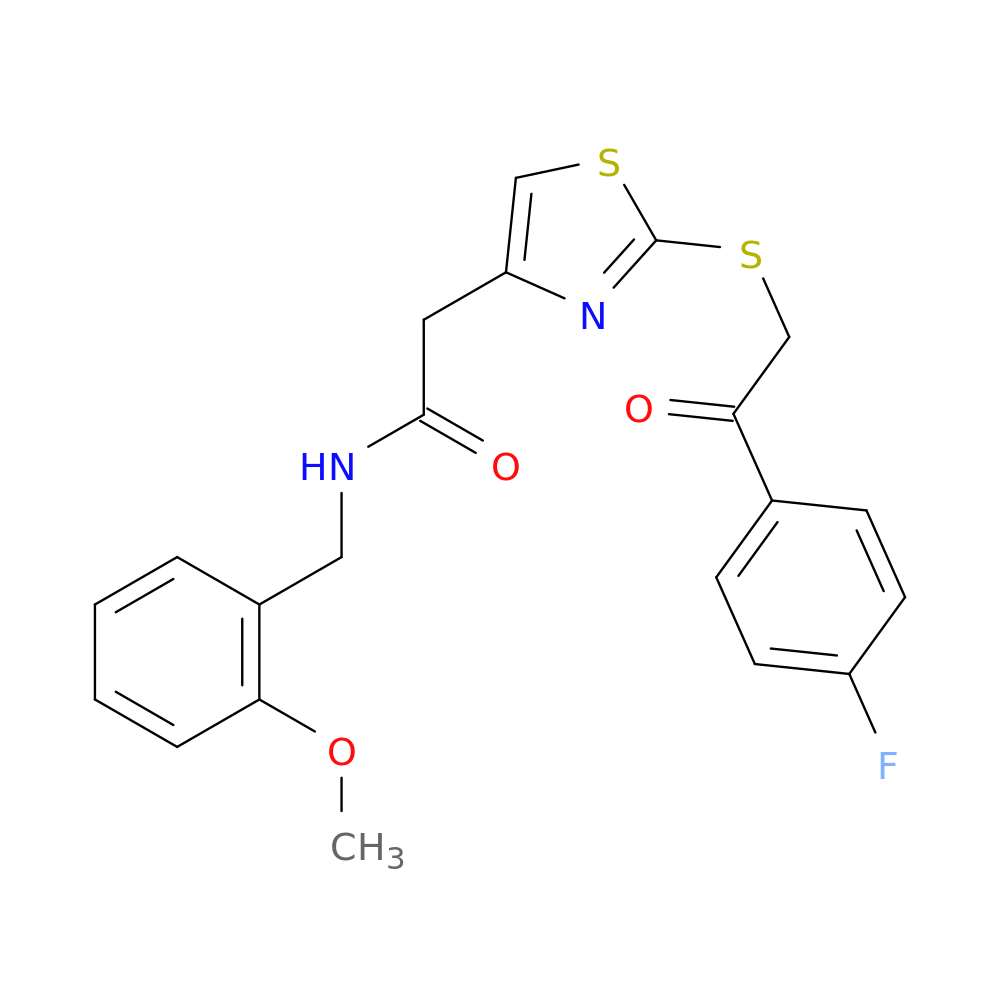 2-(2-{[2-(4-fluorophenyl)-2-oxoethyl]sulfanyl}-1,3-thiazol-4-yl)-N-[(2-methoxyphenyl)methyl]acetamide