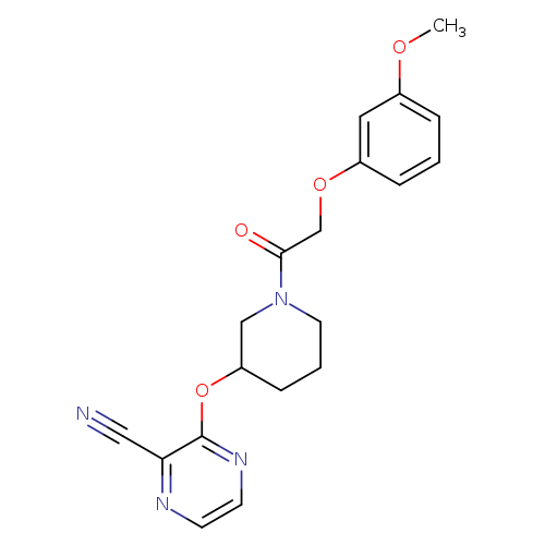 3-({1-[2-(3-methoxyphenoxy)acetyl]piperidin-3-yl}oxy)pyrazine-2-carbonitrile