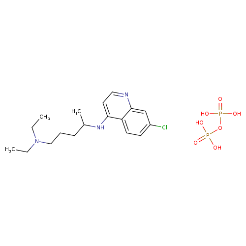 Quinoline, 7-chloro-4-[(4-diethylamino-1-methylbutyl)amino]-, diphosphate (6CI)