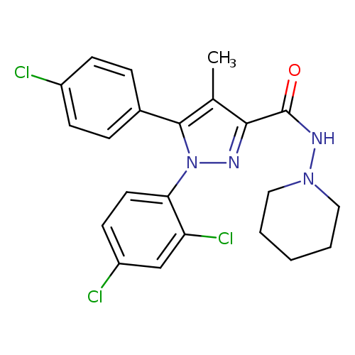 5-(4-Chlorophenyl)-1-(2,4-dichlorophenyl)-4-methyl-N-piperidinopyrazole-3-carboxamide