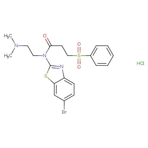 3-(benzenesulfonyl)-N-(6-bromo-1,3-benzothiazol-2-yl)-N-[2-(dimethylamino)ethyl]propanamide hydrochloride
