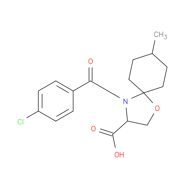4-(4-chlorobenzoyl)-8-methyl-1-oxa-4-azaspiro[4.5]decane-3-carboxylic acid