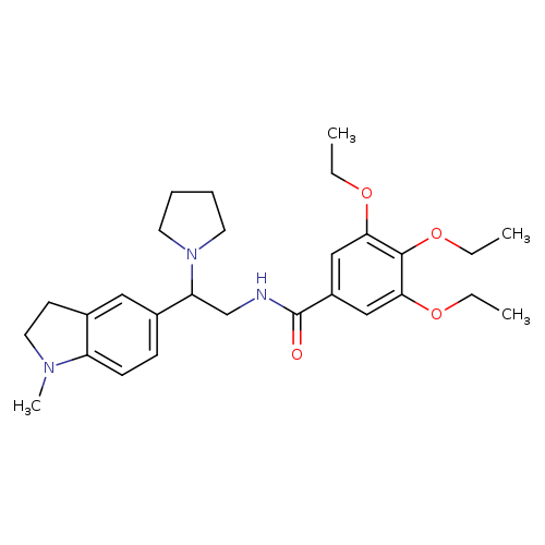 3,4,5-triethoxy-N-[2-(1-methyl-2,3-dihydro-1H-indol-5-yl)-2-(pyrrolidin-1-yl)ethyl]benzamide