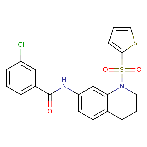 3-chloro-N-[1-(thiophene-2-sulfonyl)-1,2,3,4-tetrahydroquinolin-7-yl]benzamide