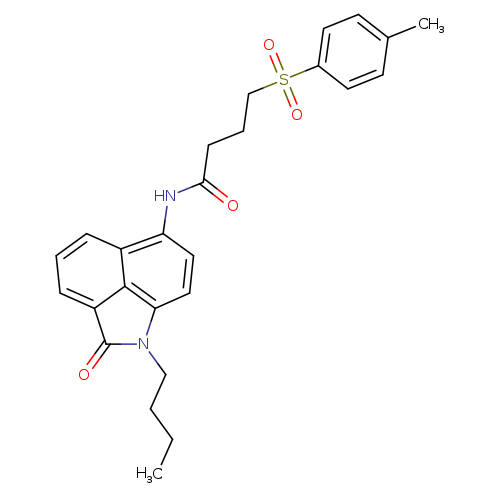 N-{2-butyl-3-oxo-2-azatricyclo[6.3.1.0^{4,12}]dodeca-1(11),4,6,8(12),9-pentaen-9-yl}-4-(4-methylbenzenesulfonyl)butanamide