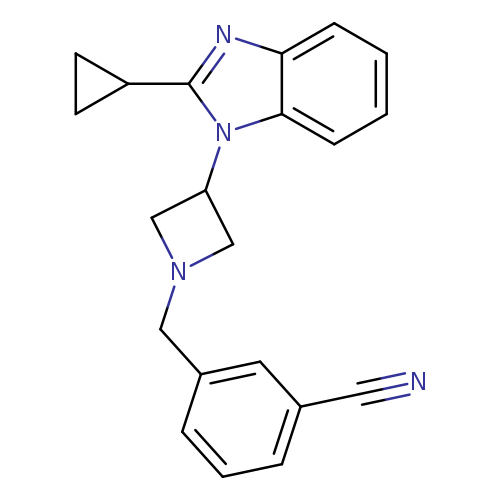 3-{[3-(2-cyclopropyl-1H-1,3-benzodiazol-1-yl)azetidin-1-yl]methyl}benzonitrile