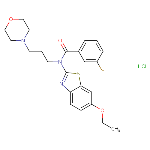 N-(6-ethoxy-1,3-benzothiazol-2-yl)-3-fluoro-N-[3-(morpholin-4-yl)propyl]benzamide hydrochloride