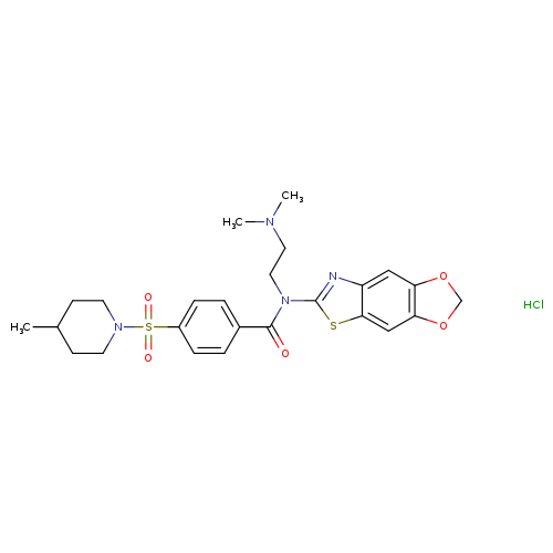 N-[2-(dimethylamino)ethyl]-N-{4,6-dioxa-10-thia-12-azatricyclo[7.3.0.0^{3,7}]dodeca-1(9),2,7,11-tetraen-11-yl}-4-[(4-methylpiperidin-1-yl)sulfonyl]benzamide hydrochloride