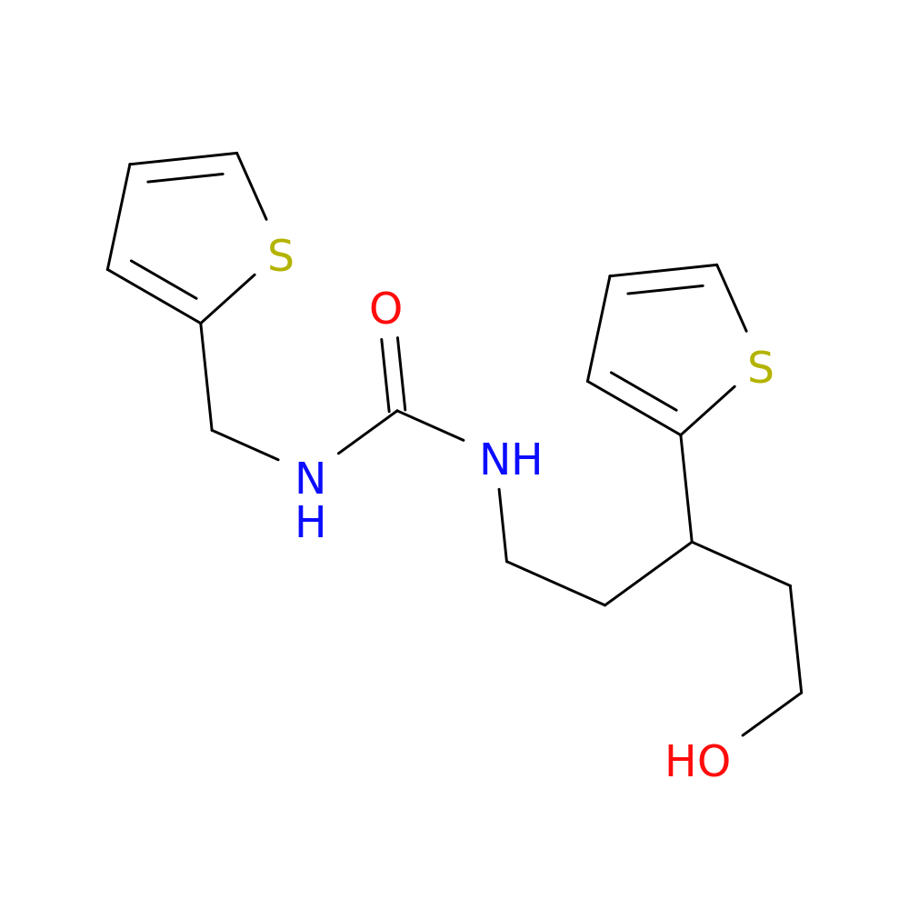 3-[5-hydroxy-3-(thiophen-2-yl)pentyl]-1-[(thiophen-2-yl)methyl]urea