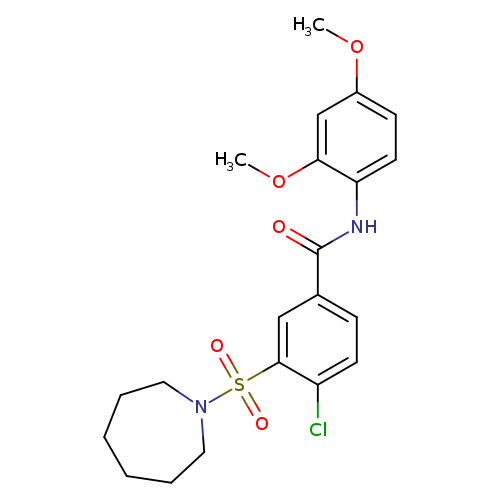 3-(azepane-1-sulfonyl)-4-chloro-N-(2,4-dimethoxyphenyl)benzamide