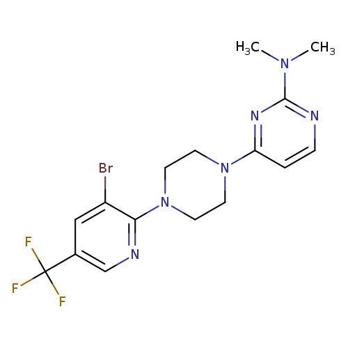4-{4-[3-bromo-5-(trifluoromethyl)pyridin-2-yl]piperazin-1-yl}-N,N-dimethylpyrimidin-2-amine