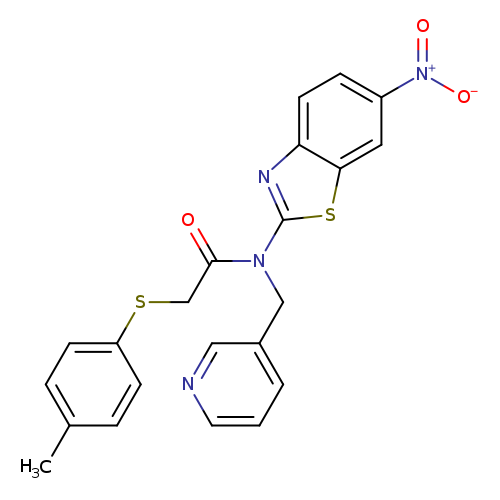 2-[(4-methylphenyl)sulfanyl]-N-(6-nitro-1,3-benzothiazol-2-yl)-N-[(pyridin-3-yl)methyl]acetamide