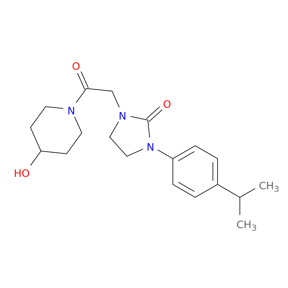 1-[2-(4-hydroxypiperidin-1-yl)-2-oxoethyl]-3-[4-(propan-2-yl)phenyl]imidazolidin-2-one