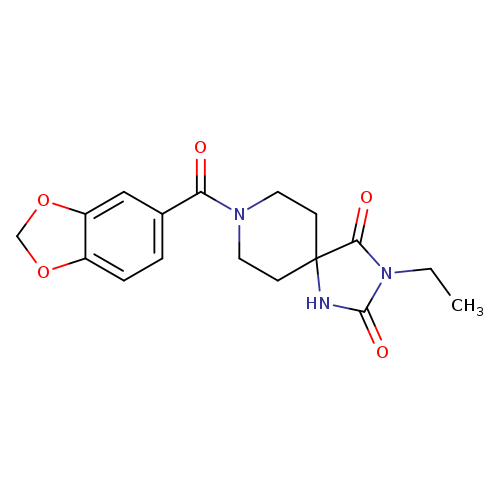 8-(2H-1,3-benzodioxole-5-carbonyl)-3-ethyl-1,3,8-triazaspiro[4.5]decane-2,4-dione