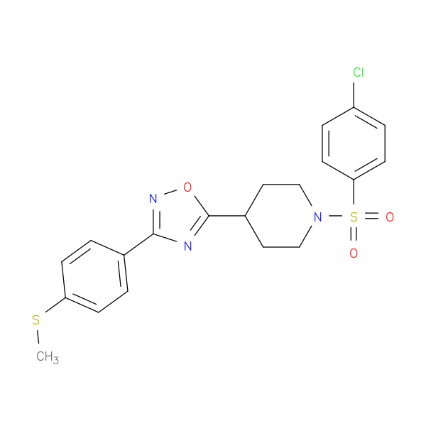 1-(4-chlorobenzenesulfonyl)-4-{3-[4-(methylsulfanyl)phenyl]-1,2,4-oxadiazol-5-yl}piperidine