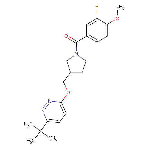 3-tert-butyl-6-{[1-(3-fluoro-4-methoxybenzoyl)pyrrolidin-3-yl]methoxy}pyridazine