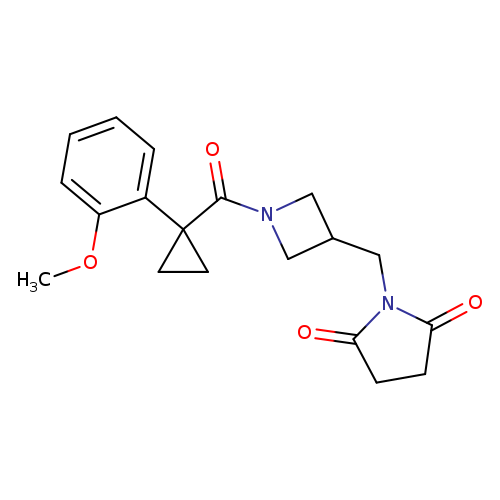 1-({1-[1-(2-methoxyphenyl)cyclopropanecarbonyl]azetidin-3-yl}methyl)pyrrolidine-2,5-dione