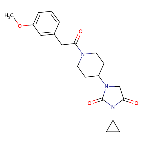 3-cyclopropyl-1-{1-[2-(3-methoxyphenyl)acetyl]piperidin-4-yl}imidazolidine-2,4-dione