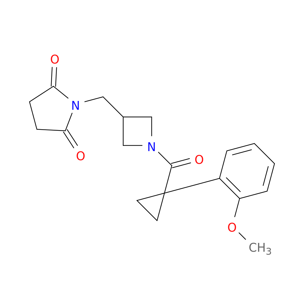 1-({1-[1-(2-methoxyphenyl)cyclopropanecarbonyl]azetidin-3-yl}methyl)pyrrolidine-2,5-dione