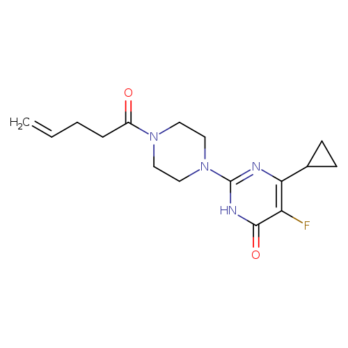 6-cyclopropyl-5-fluoro-2-[4-(pent-4-enoyl)piperazin-1-yl]-3,4-dihydropyrimidin-4-one
