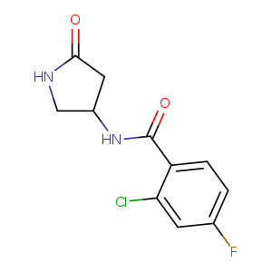 2-chloro-4-fluoro-N-(5-oxopyrrolidin-3-yl)benzamide