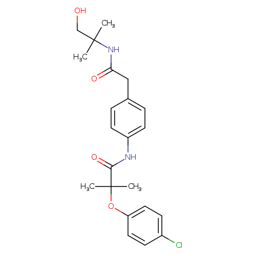 2-(4-chlorophenoxy)-N-(4-{[(1-hydroxy-2-methylpropan-2-yl)carbamoyl]methyl}phenyl)-2-methylpropanamide