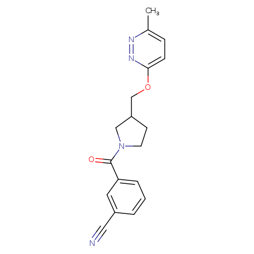 3-(3-{[(6-methylpyridazin-3-yl)oxy]methyl}pyrrolidine-1-carbonyl)benzonitrile
