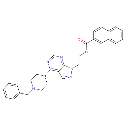 N-{2-[4-(4-benzylpiperazin-1-yl)-1H-pyrazolo[3,4-d]pyrimidin-1-yl]ethyl}naphthalene-2-carboxamide