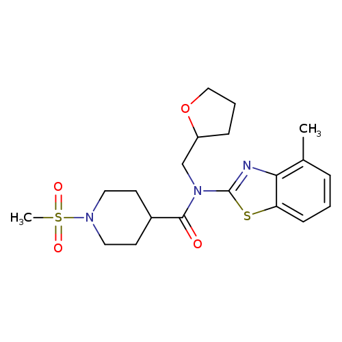 1-methanesulfonyl-N-(4-methyl-1,3-benzothiazol-2-yl)-N-[(oxolan-2-yl)methyl]piperidine-4-carboxamide