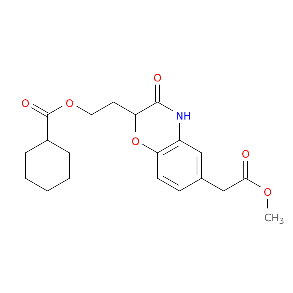 2-[6-(2-methoxy-2-oxoethyl)-3-oxo-3,4-dihydro-2H-1,4-benzoxazin-2-yl]ethyl cyclohexanecarboxylate