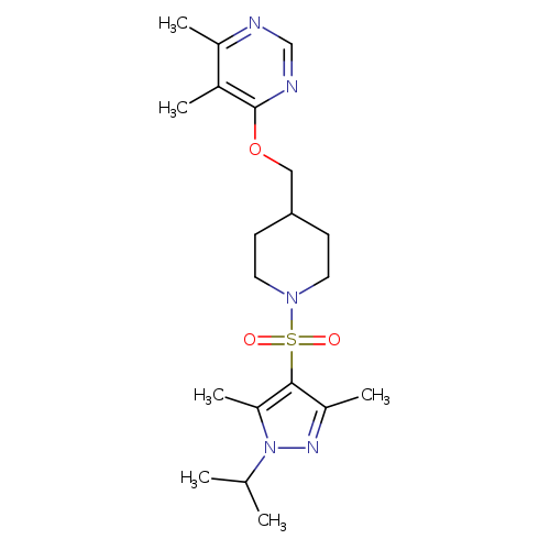 4-[(1-{[3,5-dimethyl-1-(propan-2-yl)-1H-pyrazol-4-yl]sulfonyl}piperidin-4-yl)methoxy]-5,6-dimethylpyrimidine