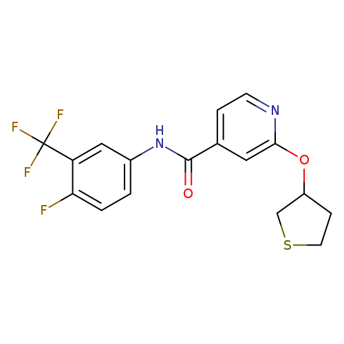 N-[4-fluoro-3-(trifluoromethyl)phenyl]-2-(thiolan-3-yloxy)pyridine-4-carboxamide