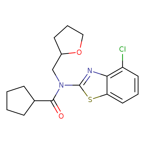 N-(4-chloro-1,3-benzothiazol-2-yl)-N-[(oxolan-2-yl)methyl]cyclopentanecarboxamide