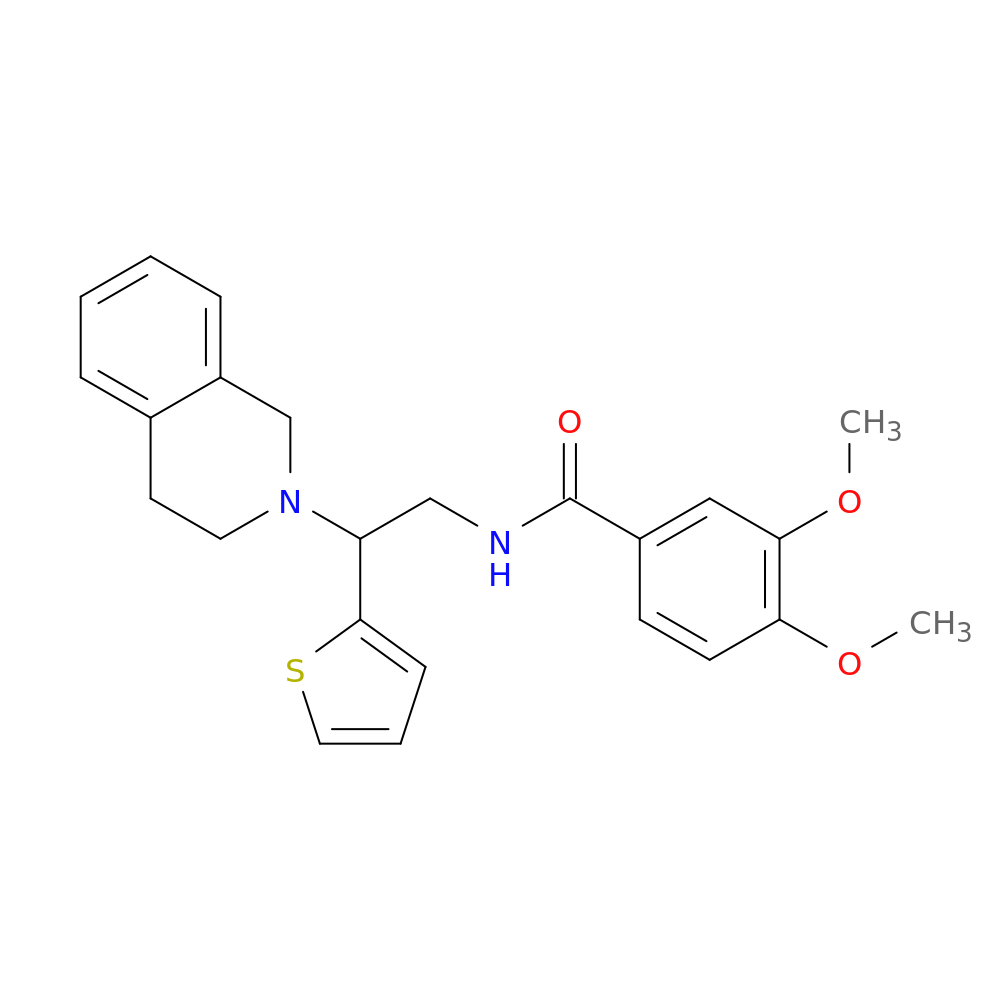 3,4-dimethoxy-N-[2-(1,2,3,4-tetrahydroisoquinolin-2-yl)-2-(thiophen-2-yl)ethyl]benzamide