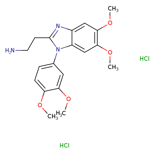2-[1-(3,4-dimethoxyphenyl)-5,6-dimethoxy-1H-1,3-benzodiazol-2-yl]ethan-1-amine dihydrochloride