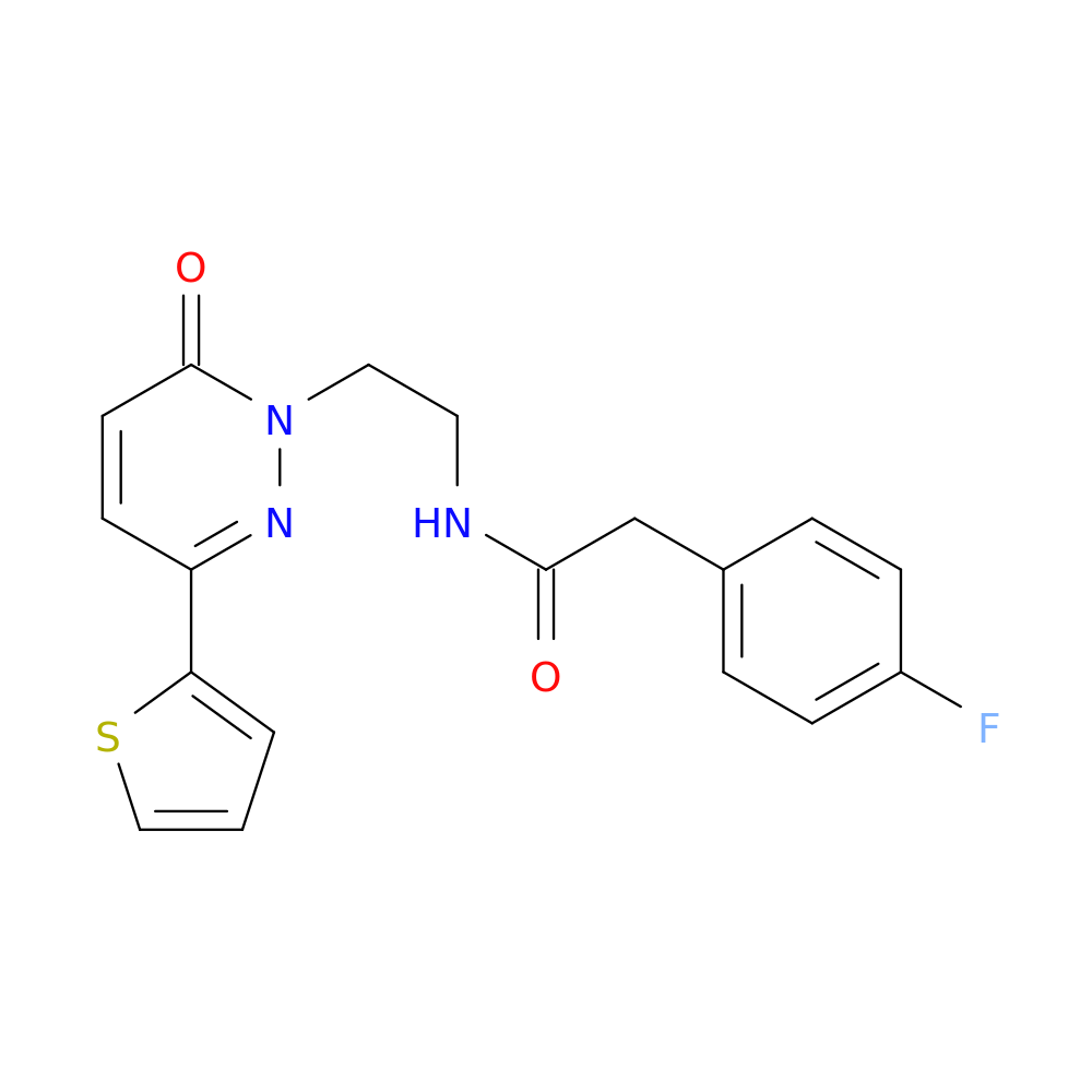 2-(4-fluorophenyl)-N-{2-[6-oxo-3-(thiophen-2-yl)-1,6-dihydropyridazin-1-yl]ethyl}acetamide