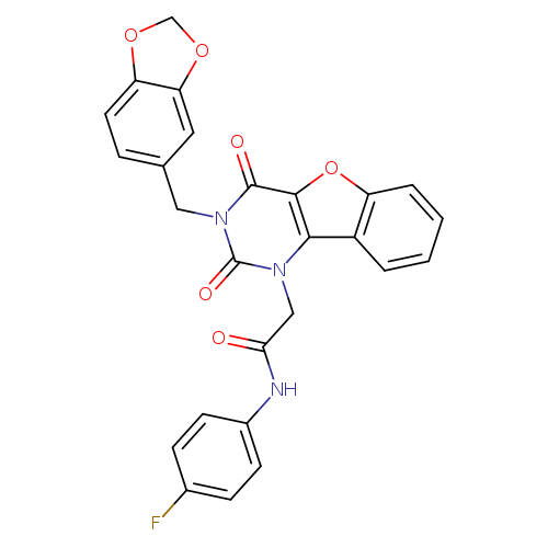 2-{5-[(2H-1,3-benzodioxol-5-yl)methyl]-4,6-dioxo-8-oxa-3,5-diazatricyclo[7.4.0.0^{2,7}]trideca-1(9),2(7),10,12-tetraen-3-yl}-N-(4-fluorophenyl)acetamide