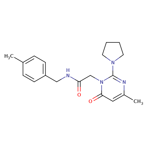 2-[4-methyl-6-oxo-2-(pyrrolidin-1-yl)-1,6-dihydropyrimidin-1-yl]-N-[(4-methylphenyl)methyl]acetamide