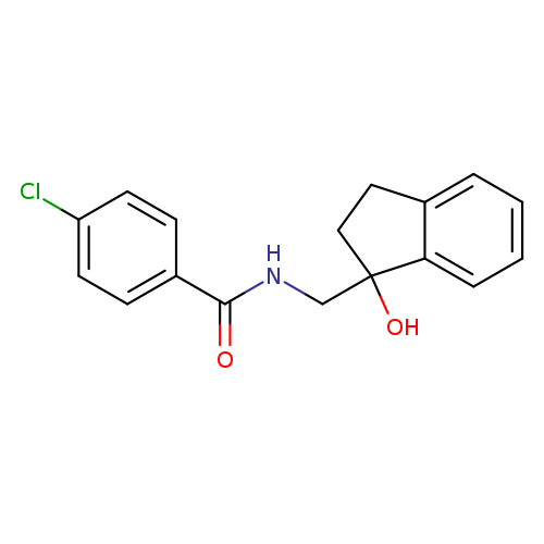 4-chloro-N-[(1-hydroxy-2,3-dihydro-1H-inden-1-yl)methyl]benzamide