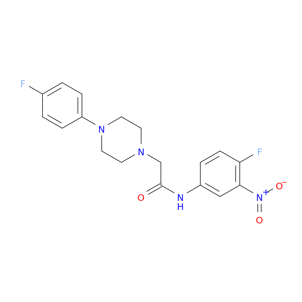 N-(4-fluoro-3-nitrophenyl)-2-[4-(4-fluorophenyl)piperazin-1-yl]acetamide