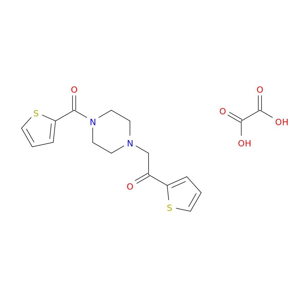 1-(thiophen-2-yl)-2-[4-(thiophene-2-carbonyl)piperazin-1-yl]ethan-1-one; oxalic acid