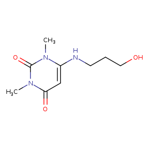 2,4(1H,3H)-Pyrimidinedione, 6-[(3-hydroxypropyl)amino]-1,3-dimethyl-